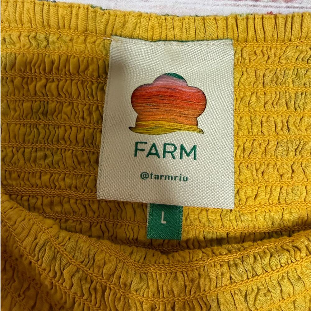 Farm Rio Summer Garden Smocked Mini Skirt Multicolor Size Large Ruffle Boho - Picture 11 of 12
